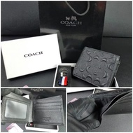 Dompet Pria COACH Kulit Asli With Keychain + Paperbag