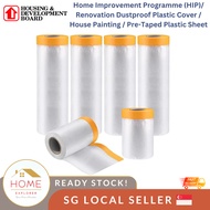 HDB HIP project pre-taped plastic drop sheet roll renovation dust free dustproof cover protection Home DIY painting film