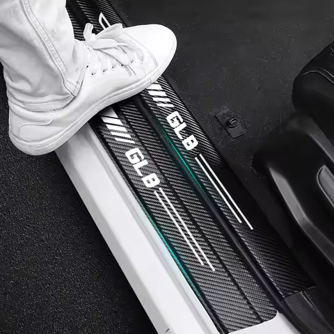 Mercedes GLB Accessories New 4pcs car stickers door sill strips pedals carbon fiber decorative strip