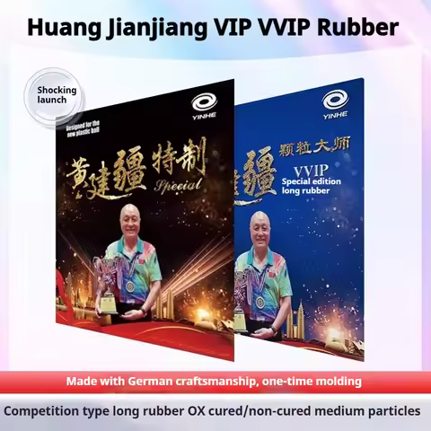 YINHE Long Pips OX Table Tennis Rubber Huang Jianjiang VIP VVIP Non Cured Cured Table Tennis Racket 