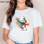 Ballet Dancer T-Shirt Women Fashion Dance Enthusiasts Tshirt Customized Dance Team Clothes Summer 00