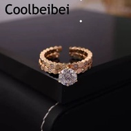 18K Gold Honeycomb Rhinestone Ring