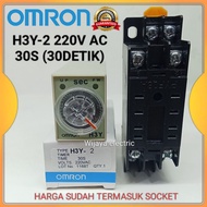 Omron H3Y-2 timer h3y2 220v AC 30s/30 seconds 5a 8pin plus socket