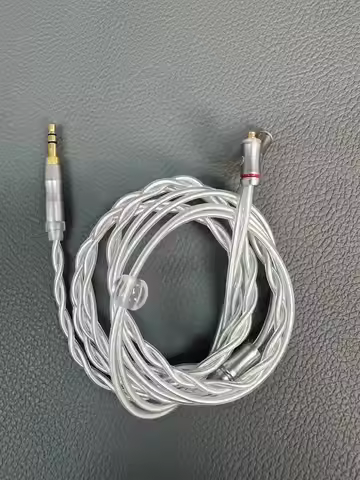 Silver Plated MMCX Earphone Cable 3.5mm TRRS HiFi Upgrade Cable 2-Strand Braided Replacement Cable f