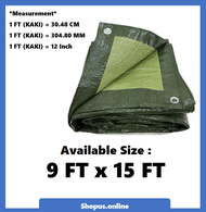 Premium Green Canvas 6FT to 40FT Waterproof Canvas Tarpaulin Sheet Canvas Canopy Kanvas Khemah Pasar