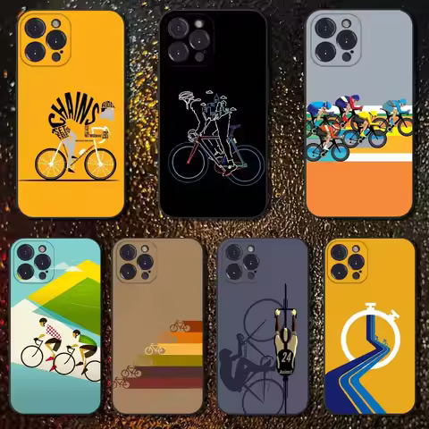 Tour De France Bicycle Phone Case For iPhone 16,15,14,13,12,11 Plus,Pro Max,XS,X,XR,SE,Mini,8,7,Soft