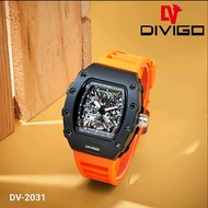 jam tangan pria divigo dv 2031 analog sport strab rubber tanggal aktif