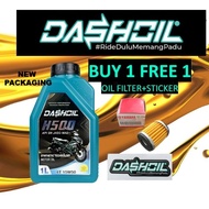 DASHOIL 4T H500 SEMI SYNTHETIC 15W50 MINYAK HITAM 135LC V1-V8 Y15 Y16 FZ150 (FREE FILTER STICKER)