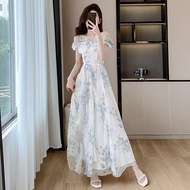 Ladyshop - ( Apricot Basic Color) Apricot Beach Dress Floral Party Dress D364