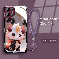 Samsung Galaxy S23 Ultra S24Ultra S23FE S22Ultra Cute Mascot Animal Pattern Glass Phone Case A54/A34