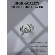 BEUNI HANDMADE PREMIUM 999 SILVER RING ANTIRUST NO ALLERGIC WATER PROOF WITH 999 MARK 999 SILVER