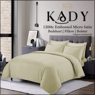 [SG] 1200TC Embossed Micro Satin Bedsheet Set with Pillow & Bolster Cases