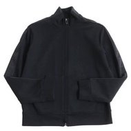 成色極佳EMPORIO ARMANI Emporio Armani 2023款 6R1MF1 1JHSZ 雙面針織壓紋側邊logo條紋全拉鍊運動夾克 黑色 L 正品男士