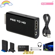 JUNE1 Converter, PS2 to HDMI 480i/480p/576i Adapter, Durable 3.5mm Audio Output Game to HDMI HD Cabl