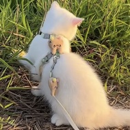 Cat Traction Rope Outing Dedicated I-Shaped Anti-breakaway Cat Walking Rope Cat Dog Chain Pet Chest 