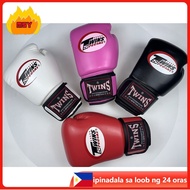 12oz Twins Gloves Kick Boxing Gloves Leather PU Sanda Sandbag Training Black Boxing Gloves Men Women
