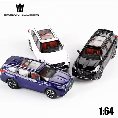 JKM 1/64 Model Car Crown Kluger Vintage Diecast Classic SUV Model Car Vehicle Hobby for Teenagers Gi