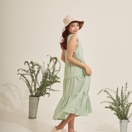 飄逸面料荷葉邊連衣裙 - PUIFAI : 薄荷綠