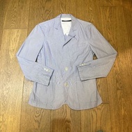 🈹三折! Niko and… 藍白色間條 西裝外套 blue white stripes blazer jacket suit