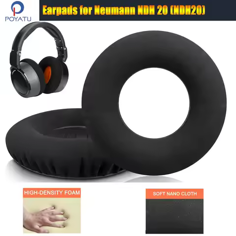 Poyatu Earpads for Neumann NDH 20 NDH20 Studio Headphone Nano Skin Memory Foam Sponge Ear Pads Cushi