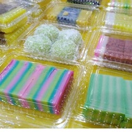 RORA- (100 Pcs) Bekas Kuih | Bekas Kuih Nyonya Transparent | Sushi Disposable Container