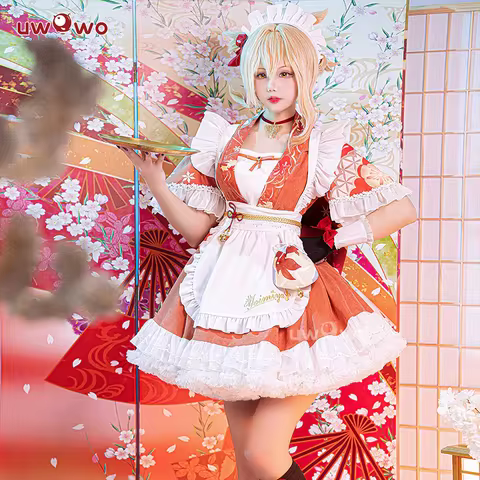 IN STOCK UWOWO Yoimiya Cosplay Maid Costume S-3XL Genshin Impact Fanart Cosplay Yoimiya Cosplay Yoim