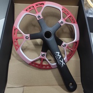 CRANKSET MX ALLOY SINGLE SPEED CHAINRING 52T 56T BB HOLLOWTECH II HT2 BCD 130 CRANK ARM 170MM