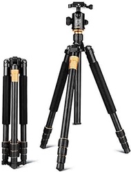 Tripod Tripod, 63-inch expandable portable aluminum-magnesium alloy travel tripod, 1/4 camera interface screw, with carrying bag compatible with Canon Nikon Sony SLR