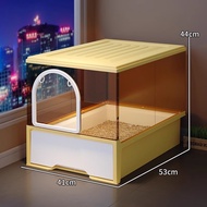 Box Kucingปิดมิดชิดไม่มีกลิ่นสไตล์ลิ้นชักสาดห้องน้ำป้องกันทรายสำหรับลูกแมวกล่องทรายแมวกล่องทรายแมว E