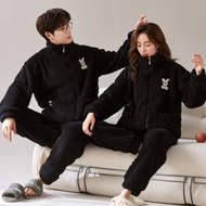 Autumn and winter warm homewear mens pajamas womens pajamas can be worn outside pajamas womens mens 