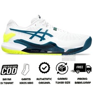 RESOLUTION 9 HARDCOURT WHITE RESTFUL TEAL TENNIS SHOES
