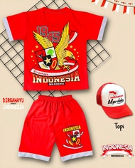 SETELAN BAJU ANAK INDONESIA GARUDA MERDEKA / BAJU ANAK 17 AGUSTUS BISA TAMBAH TOPI