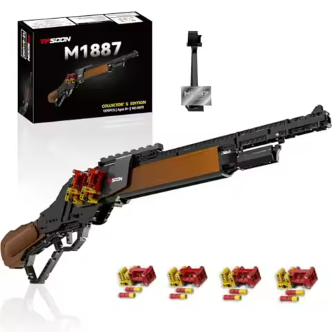 Building Block Gun Sets, M1887 1:1 DIY Shootable Shotgun Model Toys for Adult Teen Boys, Birthday Gi