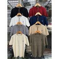 (Salt Fragrance) Rope sweater round neck horse embroideredshort sleeve - soft wool