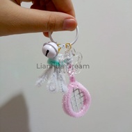 GANTUNGAN FUZZY WIRE BADMINTON KEYCHAIN | WIRE FEATHER BADMINTON KEYCHAIN | FUZZY WIRE/ WIRE