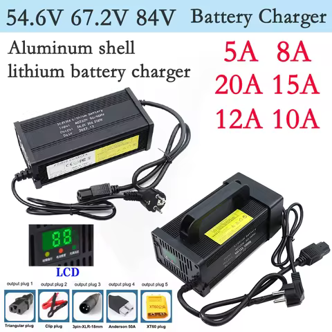 54.6V 67.2V 84V Smart Lithium Battery Fast Charge for 13S 16S 20S 5A 8A 10A 12A 15A 20A Lipo Li-ion 