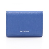 【二手】BALENCIAGAVille 風琴式卡包，581099，藍色皮革，女士，二手 B