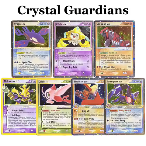 PKM TCG Crystal Guardians Holo Rare EX & Gold Star Cards Alakazam Blaziken Groudon Kyogre Swampert P