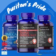 พร้อมส่ง Puritan's Pride Maximum Strength Triple Omega 3-6-9 Omega-3 Fish Oil 1000 mg บำรุง สายตา