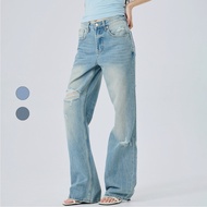 50% Fifty Percent | Brushed Ripped Straight Jeans | 02661151005