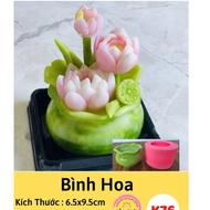 Pink flower vase silicone mold - K76