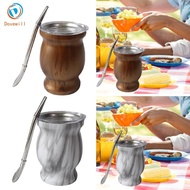 [Dovewill] Yerba Mate Cup Double Walled Portable Stainless Steel Yerba Gourd Kit Tea Cup Professiona