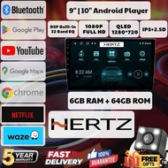 [6GB RAM+64GB ROM] Hertz Android Player 9"10" inch Quad Core Car Multimedia MP5 Player WIFI