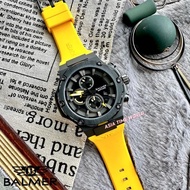 BALMER | 8812G BK-2 Chronograph Sapphire Men's Watch with Black Dial Yellow Silicon Strap Embossed with Balmer Logo