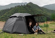 Mountainhiker 3-4人黑星球酷拓戶外露營滌綸布防水抗撕裂黑化球形圓形帳篷