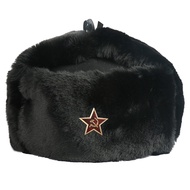 CAMOLAND Soviet Army Military Badge Bomber Hats For Men Women Faux Fur Winter Hat Russia Ushanka Pil