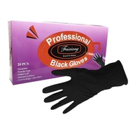 High Quality Reusable Salon Professional Black Gloves Powder Free -20pcs