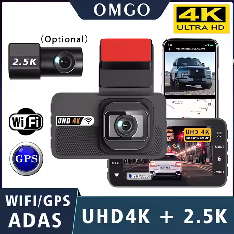 Dash Cam Dual Lens 4K+2.5K ADAS Recording Car Camera DVR Night Vision Video Recorder GPS Wi-Fi Black