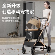 One-Click Portable Pet Stroller Cat for Common Dogs Pet Stroller Separate Portable Sleeping Blue