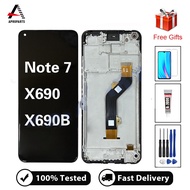 สำหรับ Infinix Note 7 X690B ชิ้นส่วนจอสัมผัสแอลซีดีของเครื่องแปลงดิจิทัลอะไหล่พร้อมกรอบ + ของขวัญ